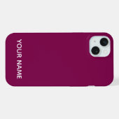 STYLISH MODERN CUSTOMIZED NAME WINE COLOUR  iPhone HOESJE (Achterkant horizontaal)