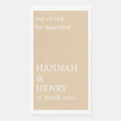 STYLISH MODERN CUSTOMIZED SCRIPT KHAKI WEDDING  SERVET (Voorkant)