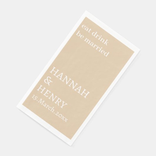 STYLISH MODERN CUSTOMIZED SCRIPT KHAKI WEDDING  SERVET (Hoek)