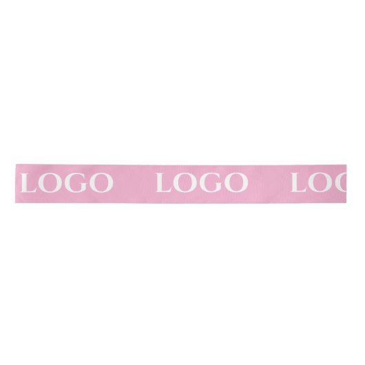 STYLISH MODERN CUSTOMIZED YOUR LOGO MINIMAL PINK SATIJNEN LINT (Voorkant)