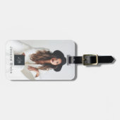 Stylish Modern Entrepreneur Monogram Photo QR Code Bagagelabel (Voorkant horizontaal)