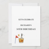 Stylish Modern Golf Humorous 30th Birthday Party Kaart (Achterkant)