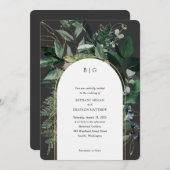 Stylish Modern Greenery garden elegant bruiloft In Kaart (Voorkant / Achterkant)