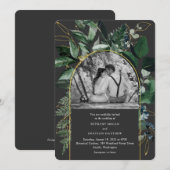 Stylish Modern Greenery garden, fotobruiloft Kaart (Voorkant / Achterkant)