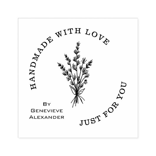 Stylish Modern Minimalist Wildflowers Bouquet  Rubberstempel (Afrduk)