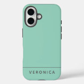 Stylish Modern Mint Green Personalized Name  Case-Mate iPhone Case (Achterkant)