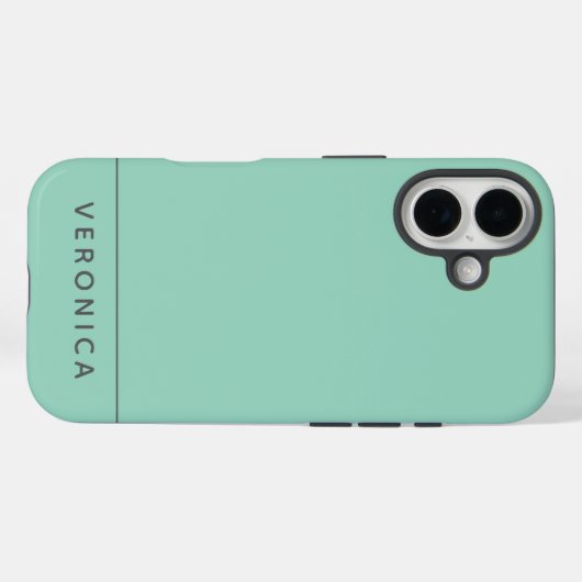 Stylish Modern Mint Green Personalized Name  Case-Mate iPhone Case (Achterkant (horizontaal))