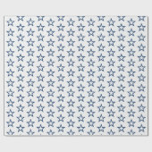 Stylish Modern Navy Blue and White Stars Christmas Cadeaupapier (Vlak)