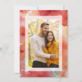 Stylish Modern Orange & Red Shades Floral Wedding Save The Date (Achterkant)