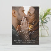 Stylish Modern Photo Wedding Save the Date (Staand voorkant)