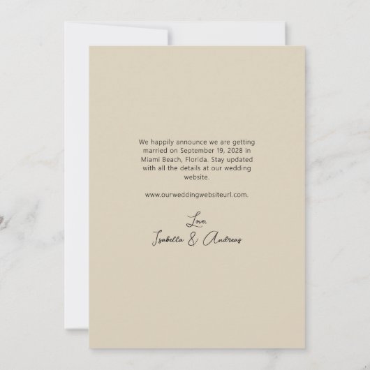 Stylish Modern Photo Wedding Save the Date (Achterkant)