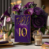 Stylish Modern Purple Calla Lily Table Number Kaart