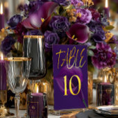 Stylish Modern Purple Calla Lily Table Number Kaart