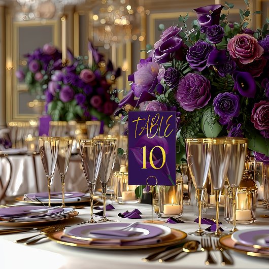 Stylish Modern Purple Calla Lily Table Number Kaart