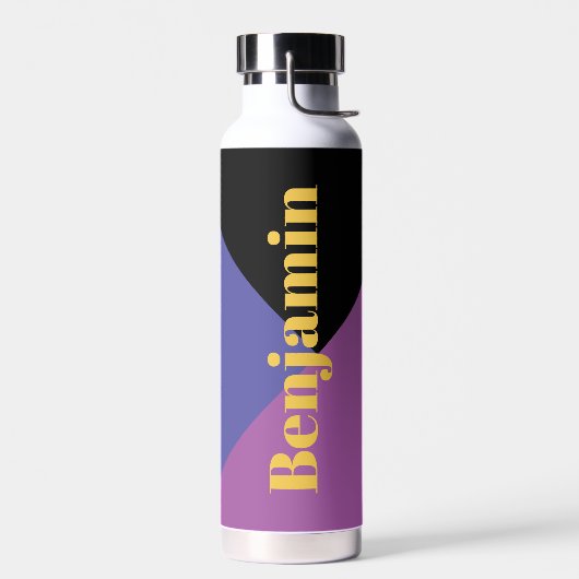 Stylish Modern Trendy Black Custom Name Waterfles (Links)