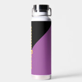Stylish Modern Trendy Black Custom Name Waterfles (Achterkant)