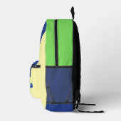 Stylish Modern Trendy Navy blue Custom Name Bedrukte Rugzak (Rechts)