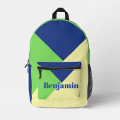 Stylish Modern Trendy Navy blue Custom Name Bedrukte Rugzak (Voorkant)