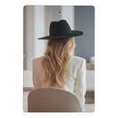 Stylish Modern Woman Entrepreneur Monogram 2 Photo Mini Klembord (Achterkant)