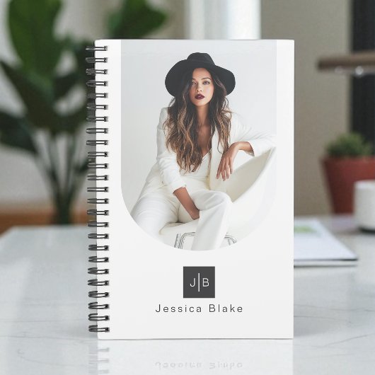 Stylish Modern Woman Entrepreneur Photo Monogram Planner