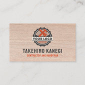 Stylish Modern Wood Construction Handyman Carpente Visitekaartje (Voorkant)