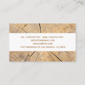 Stylish Modern Wooden Carpentry Business Card Visitekaartje (Achterkant)