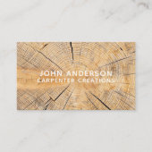 Stylish Modern Wooden Carpentry Business Card Visitekaartje (Voorkant)
