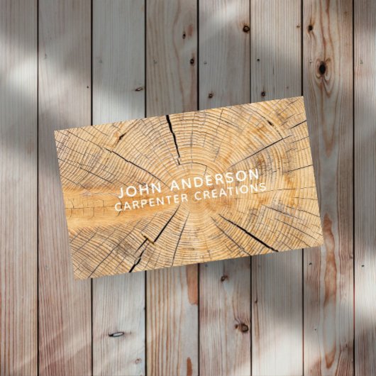 Stylish Modern Wooden Carpentry Business Card Visitekaartje