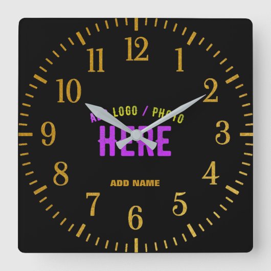 STYLISH MODERN  ZWARTE VERIFIEERDE BRAND VIERKANTE KLOK (Voorkant)