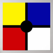Stylish Mondrian Inspired Art & Basic Colors Poster (Voorkant)