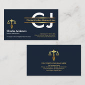 Stylish Monogram Gold Placard Lawyer Visitekaartje (Voorkant / Achterkant)