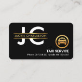 Stylish Monogram Gold Placard Lijst Taxi Driver Visitekaartje (Voorkant)
