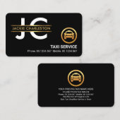 Stylish Monogram Gold Placard Lijst Taxi Driver Visitekaartje (Voorkant / Achterkant)