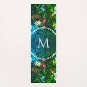 Stylish Monogram GREEN Floral Bouquet Yogamat (Voorkant)