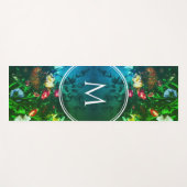 Stylish Monogram GREEN Floral Bouquet Yogamat (Voorkant (horizontaal))