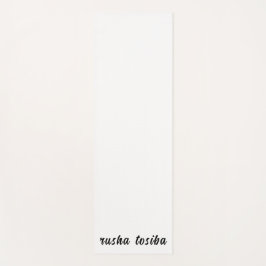 Stylish Monogram Modern Minimal White Script Art Yogamat