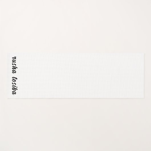 Stylish Monogram Modern Minimal White Script Art Yogamat (Voorkant (horizontaal))