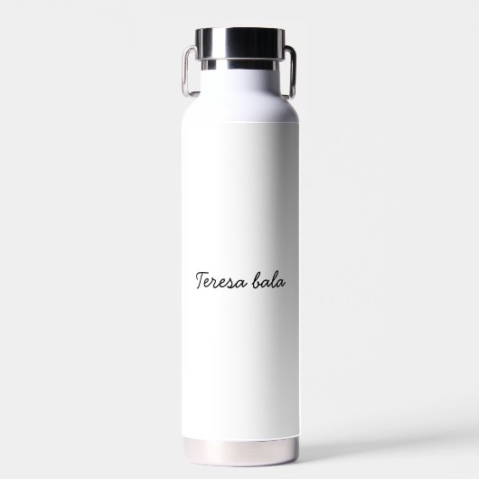 Stylish Monogram Modern Minimalist White Script Waterfles (Voorkant)