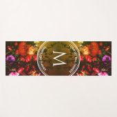 Stylish Monogram RED Floral Bouquet Yogamat (Voorkant (horizontaal))