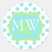 Stylish Monogram Wedding Envelope Sticker (Voorkant)