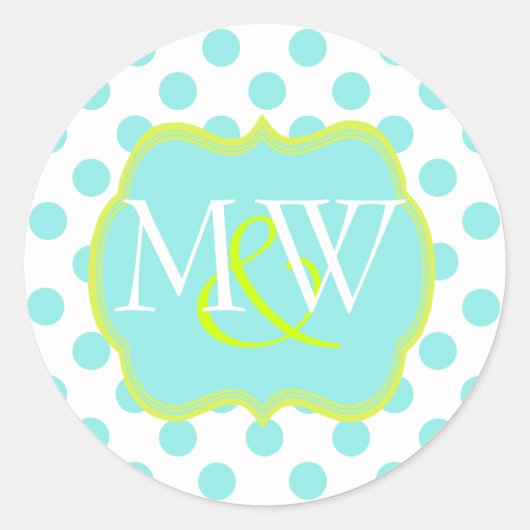 Stylish Monogram Wedding Envelope Sticker (Voorkant)