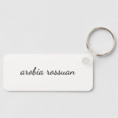 Stylish Monogram | White Script Personalized Sleutelhanger (Voorkant)