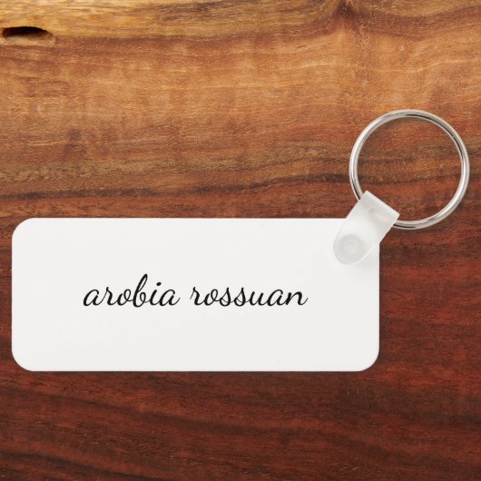 Stylish Monogram | White Script Personalized Sleutelhanger (Voorkant)