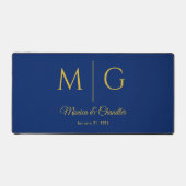Stylish Monogram With Couple Name Black Bureaumat (Voorkant)