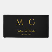 Stylish Monogram With Couple Name Black Bureaumat (Voorkant)