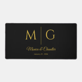Stylish Monogram With Couple Name Black Bureaumat