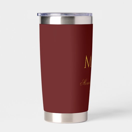 Stylish Monogram With Couple Name Maroon Geïsoleerde Drinkbeker (Rechts)