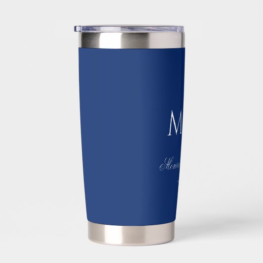 Stylish Monogram With Couple Name Navy Geïsoleerde Drinkbeker (Rechts)