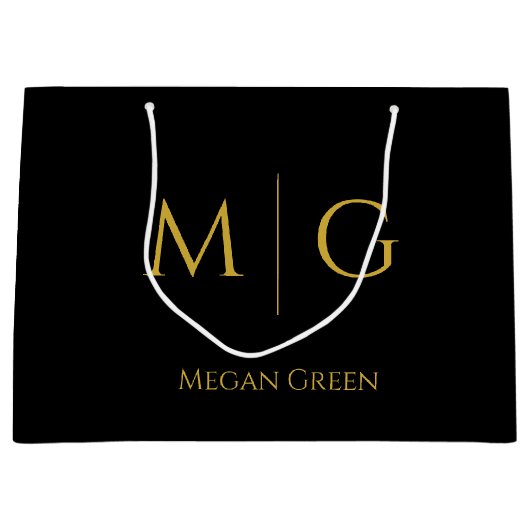 Stylish Monogram With Name Personalized Groot Cadeauzakje (Voorkant)