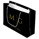 Stylish Monogram With Name Personalized Groot Cadeauzakje (Voorkant Gekanteld)